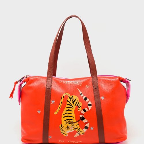 IlanDuffleBag FiestaRedTigerPrint02