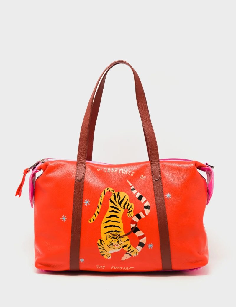 IlanDuffleBag FiestaRedTigerPrint02