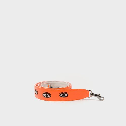 ShoulderStrap NeonOrangeLeatherAllOverEyesEmbroidery1