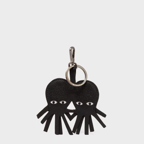 Octotwins Charm - Black Leather Keychain